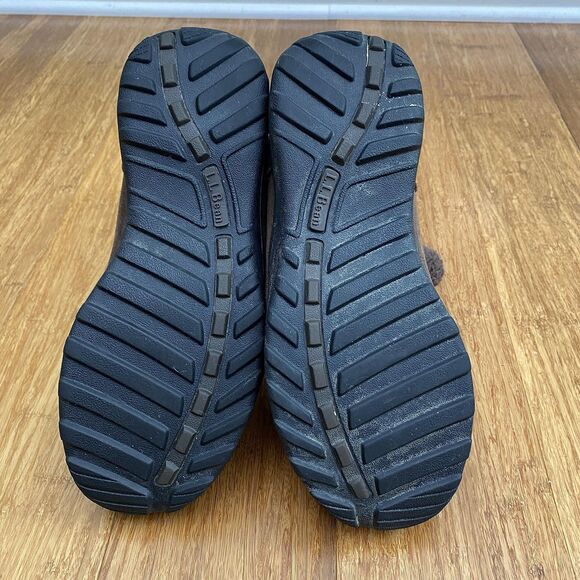 LL Bean Brown Suede Boots Fleece Lined Primaloft Womens 9.5 Wide - Picture 7 of 10